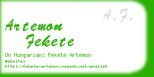 artemon fekete business card